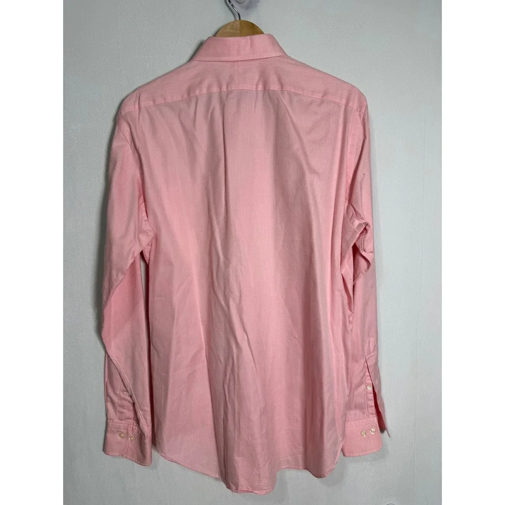 Polo Ralph Lauren Andrew Classic Fit‎ Pink Herringbone Cotton Shirt 15.5 - 34/35